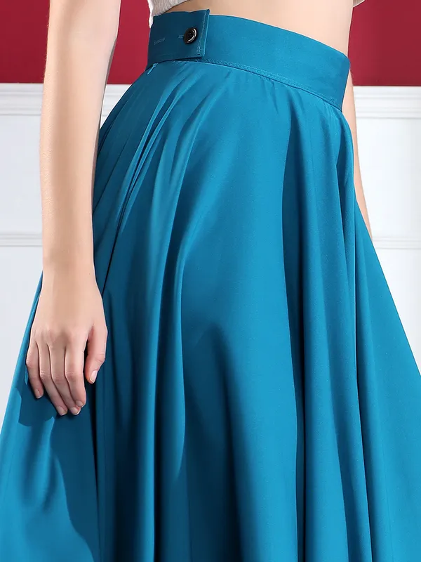 Stylish_Blue_Flared_Maxi_Skirt_With_Button_Detail