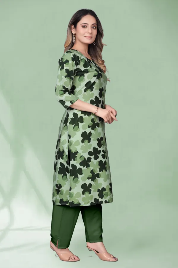 Women'S_Green_Floral_Print_Kurta_With_Matching_Palazzo_Set
