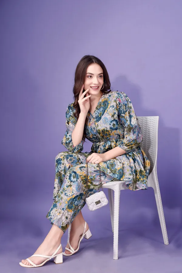 Floral_Print_Co-Ord_Set_-_Peplum_Top_With_Pants