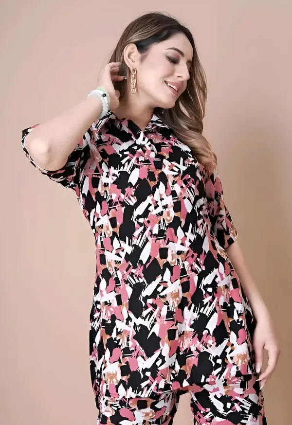 Women'S_Pink_And_Black_Abstract_Print_Co-Ord_Set