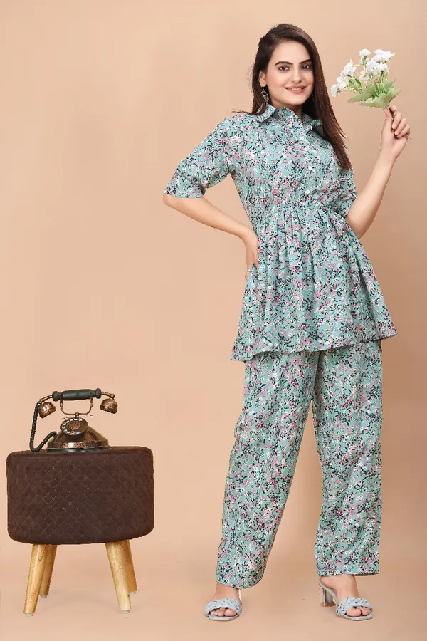 Floral_Print_Peplum_Top_And_Palazzo_Pants_Co-Ord_Set_For_Women