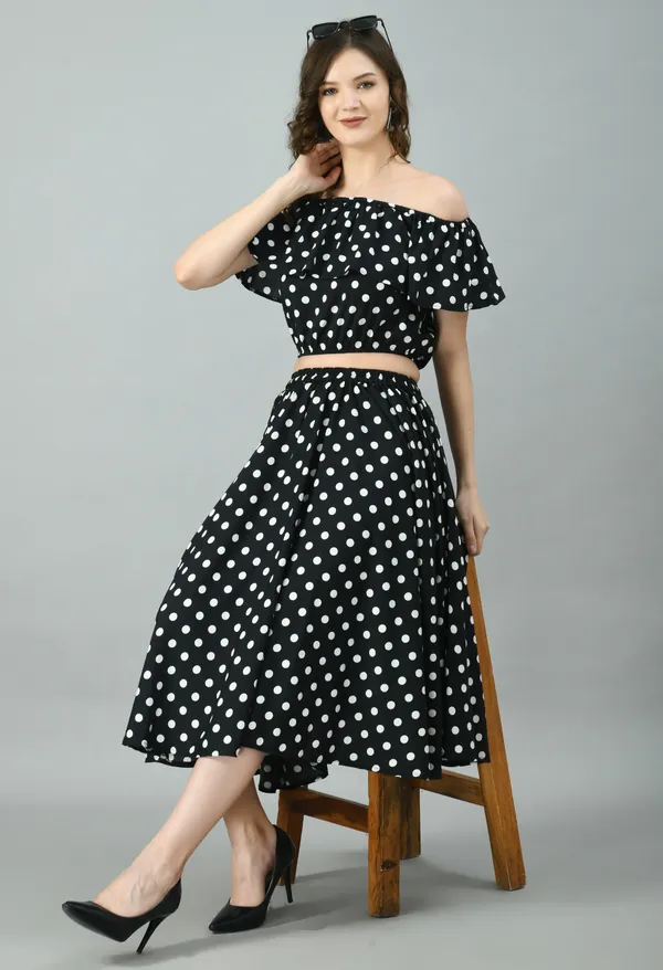 Black_And_White_Polka_Dot_Co-Ord_Set_-_Off-Shoulder_Crop_Top_And_Midi_Skirt