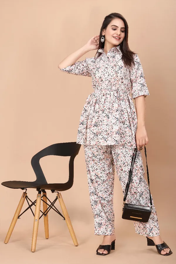 Women'S_Floral_Print_Co-Ord_Set_With_Collared_Shirt_And_Pants