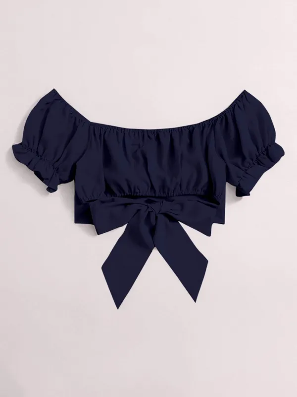 Navy_Blue_Off-Shoulder_Crop_Top_With_Bow_Tie_Detail