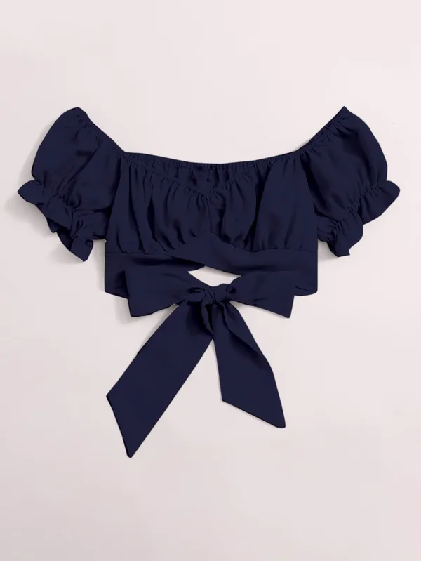 Navy_Blue_Off-Shoulder_Crop_Top_With_Bow_Tie_Detail