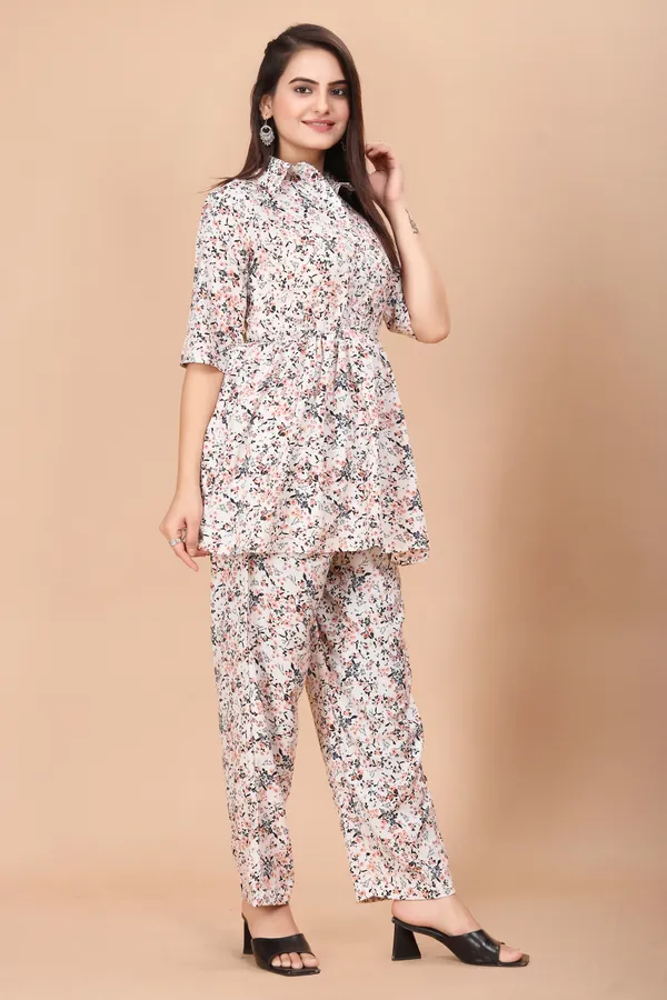 Women'S_Floral_Print_Co-Ord_Set_With_Collared_Shirt_And_Pants