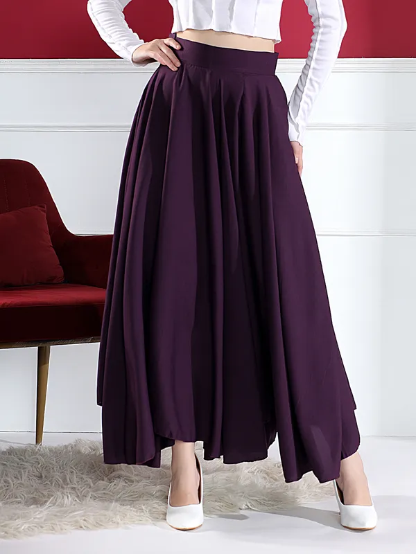 Women'S_High-Waist_Pleated_Flared_Maxi_Skirt_-_Deep_Purple