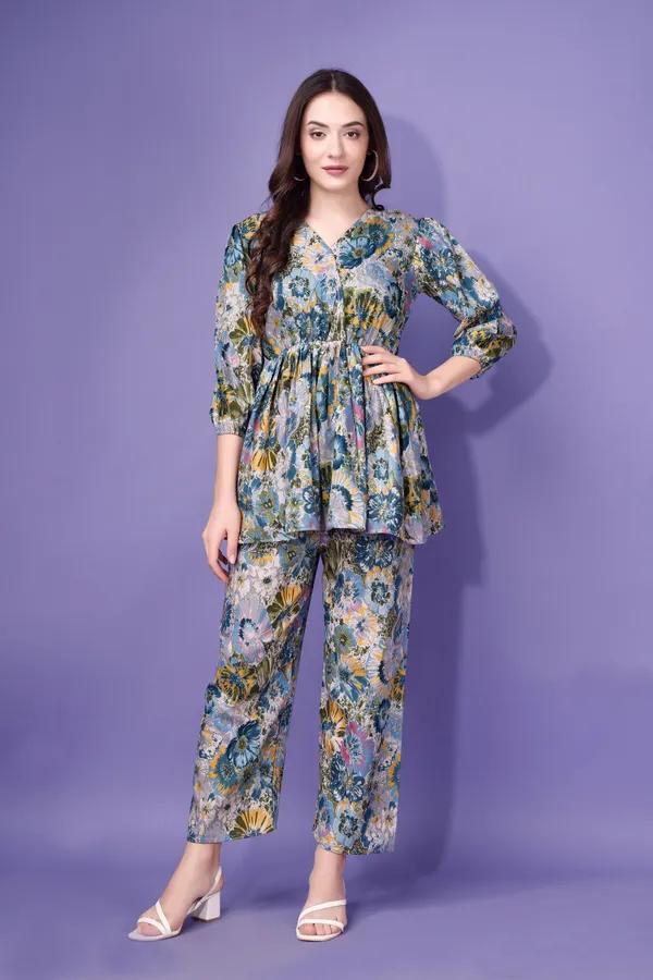 Floral_Print_Co-Ord_Set_-_Peplum_Top_With_Pants