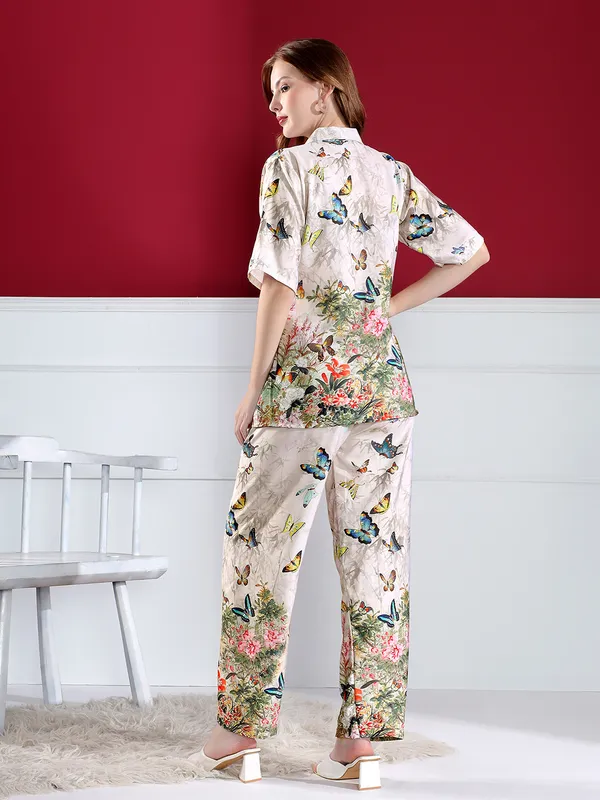 Floral_And_Butterfly_Print_Co-Ord_Set_For_Women_-_Beige