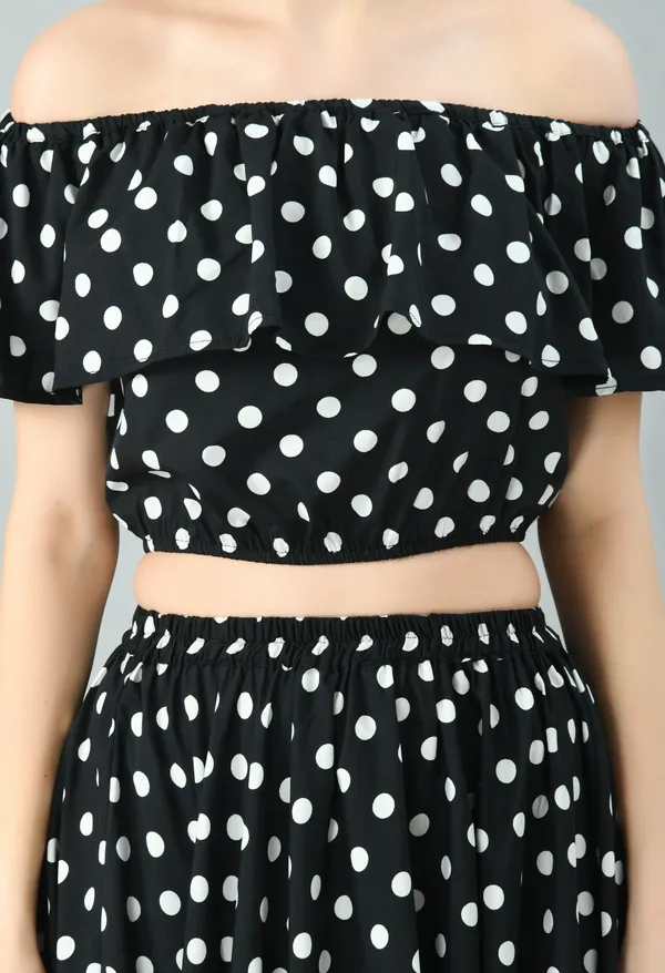 Black_And_White_Polka_Dot_Co-Ord_Set_-_Off-Shoulder_Crop_Top_And_Midi_Skirt