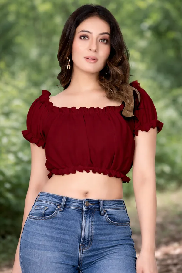 Maroon_Off-Shoulder_Crop_Top_With_Ruffle_Detailing