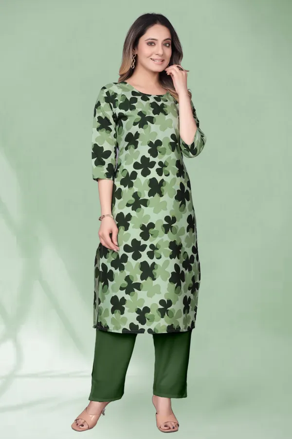 Women'S_Green_Floral_Print_Kurta_With_Matching_Palazzo_Set