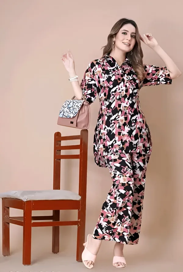 Women'S_Pink_And_Black_Abstract_Print_Co-Ord_Set