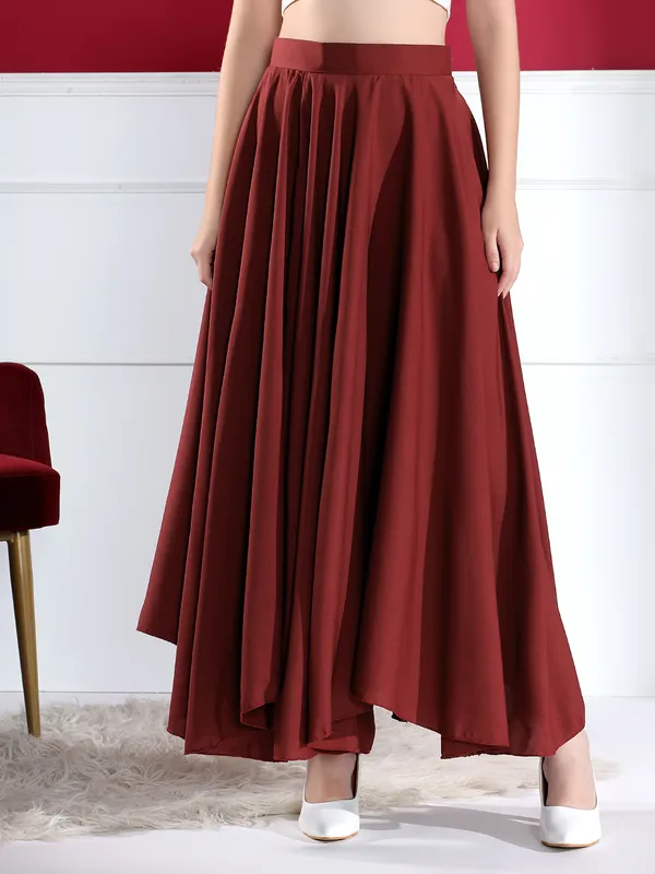 Burgundy_Pleated_Maxi_Skirt_-_Flowy_A-Line_High_Waist_Long_Skirt_For_Women