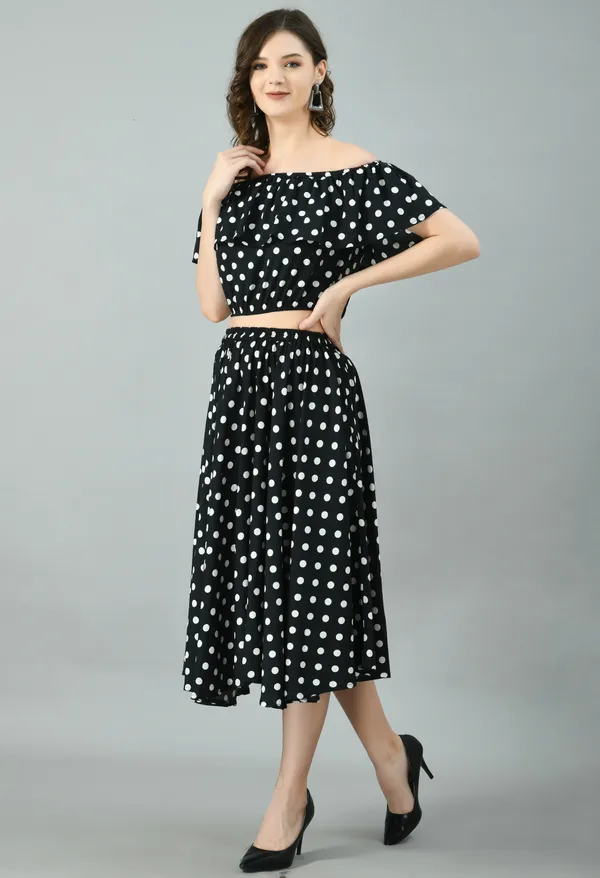 Black_And_White_Polka_Dot_Co-Ord_Set_-_Off-Shoulder_Crop_Top_And_Midi_Skirt