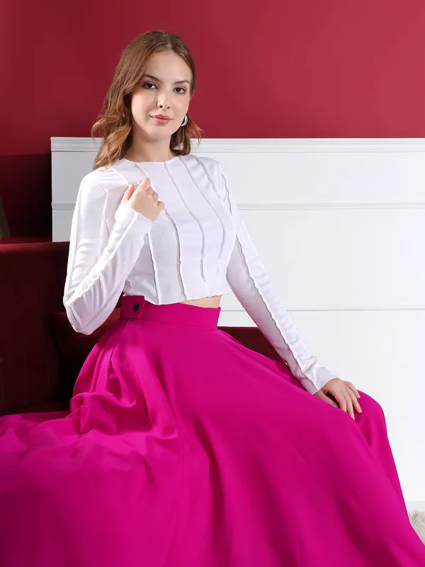 Vibrant_Magenta_High-Waisted_Pleated_Maxi_Skirt