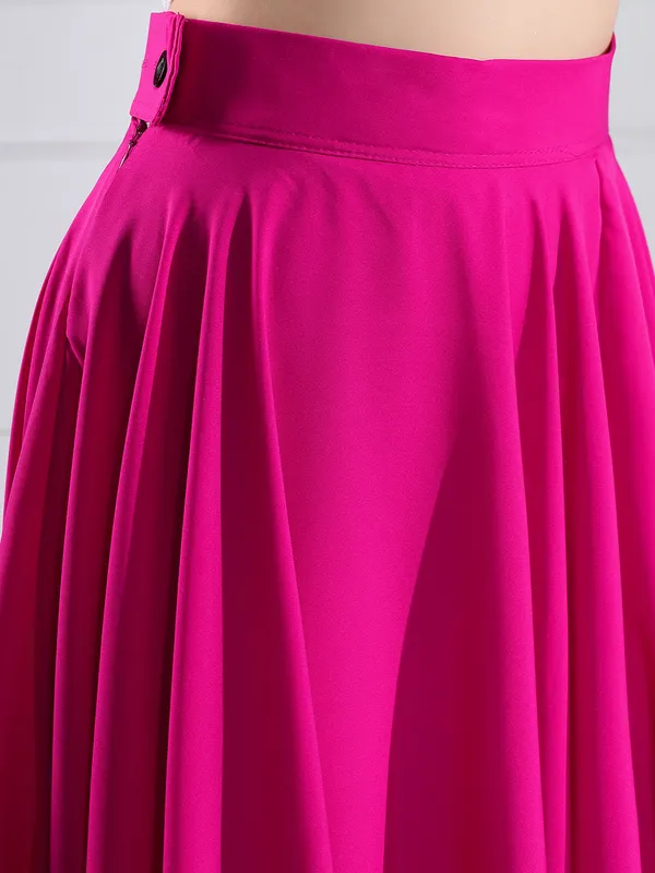 Women'S_Two-Piece_Peasant_Top_And_Flared_Skirt_Set_-_White_Crop_Top_With_Pink_Skirt