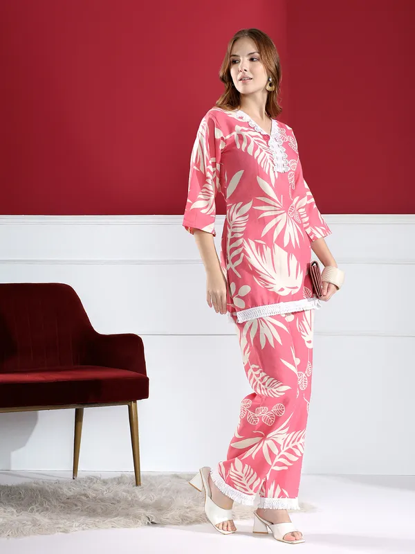 Pink_Tropical_Print_Co-Ord_Set_For_Women
