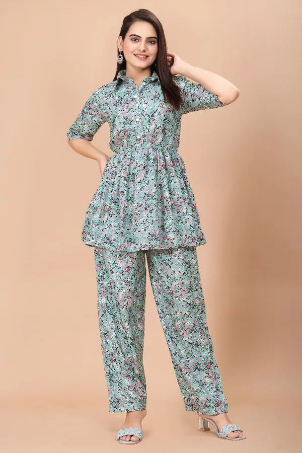 Floral_Print_Peplum_Top_And_Palazzo_Pants_Co-Ord_Set_For_Women