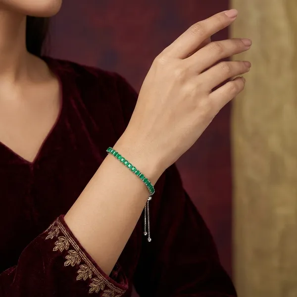 Green_Stainless_Steel_Emerald_Square_Shaped_Bracelet