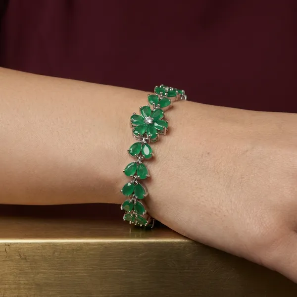 Green_Stainless_Steel_Emerald,_American_Diamond,_Pink_Spinel_Bracelet_For_Women