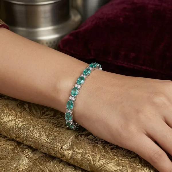 Sea_Blue_Stainless_Steel_Topaz_With_American_Diamond_Bracelet