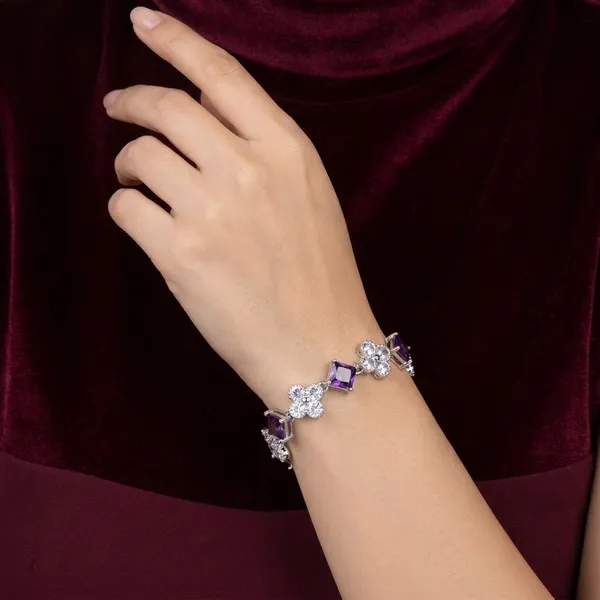 Purple_Stainless_Steel_Amethyst_With_American_Diamond_Square_Shaped_Bracelet