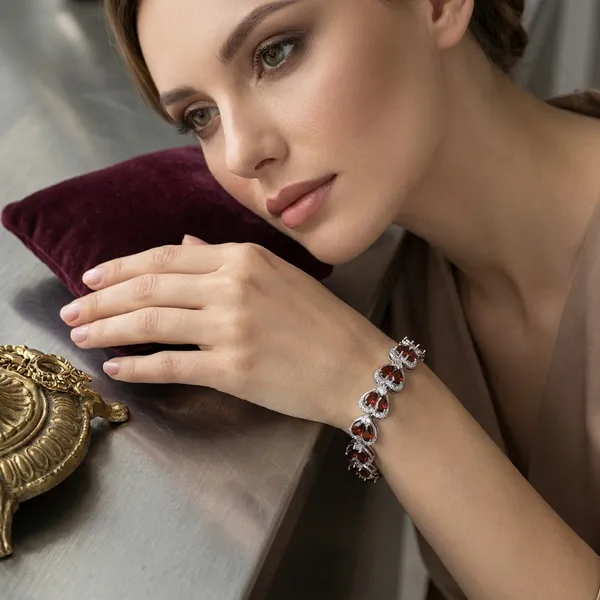 Orange_Stainless_Steel_Zircon_Heart_Shaped_Bracelet