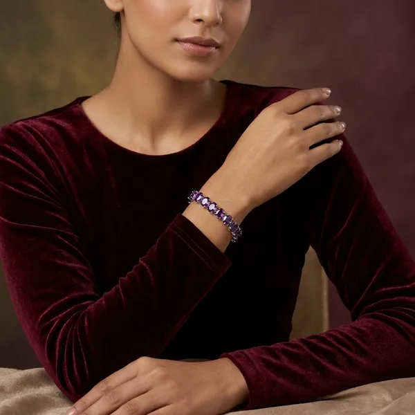 Purple_Stainless_Steel_Spinel_Bracelet