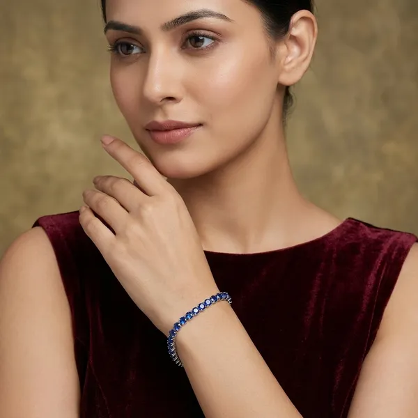 Blue_Stainless_Steel_Sapphire_Square_Shaped_Bracelet