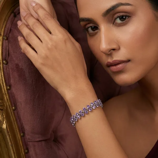 Purple_Stainless_Steel_Anti-Tarnish_&_Water_Resistant_Spinal_Bracelet_For_Women