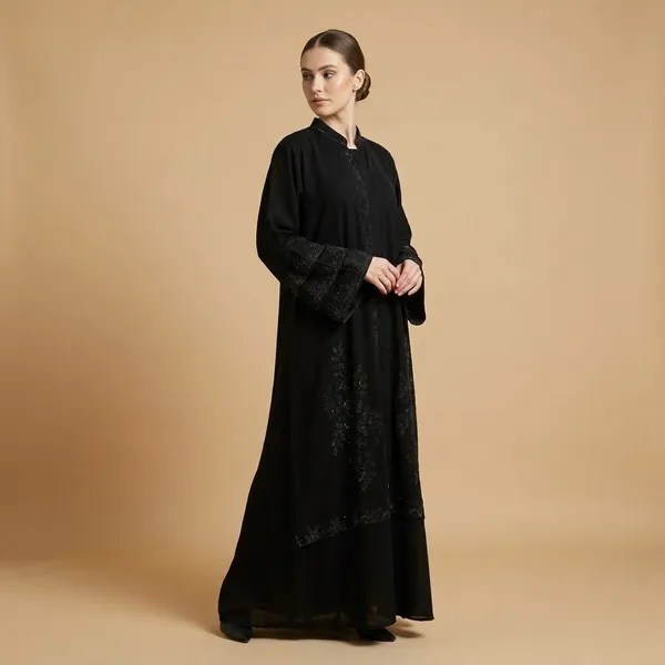 Black_Chiffon_Abaya_Burqa_With_Attached_Shrug_For_Women