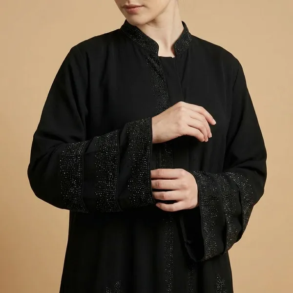 Black_Chiffon_Abaya_Burqa_With_Attached_Shrug_For_Women