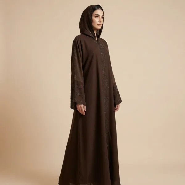 Brown_Chiffon_Abaya_Burqa_With_Attached_Shrug_For_Women