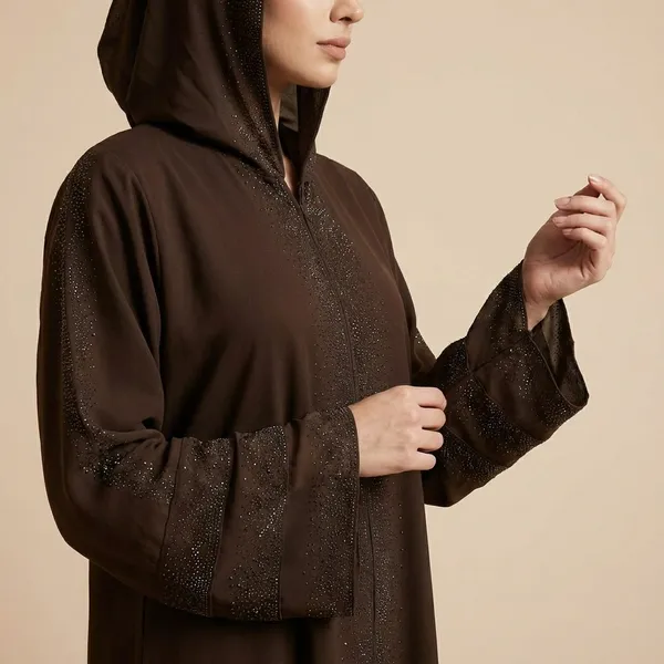 Brown_Chiffon_Abaya_Burqa_With_Attached_Shrug_For_Women