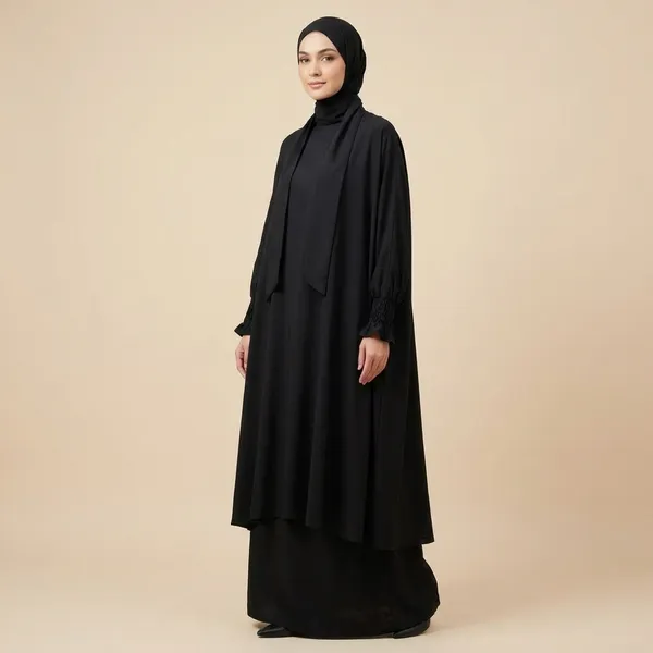 Black_Firdaus_Fabric_Adjustable_Jilbab_&_Skirt