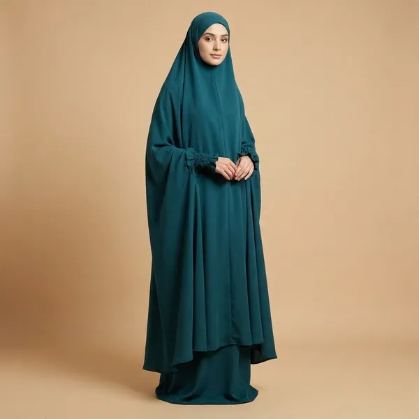 Peacock_Firdaus_Fabric_Adjustable_Jilbab_&_Skirt
