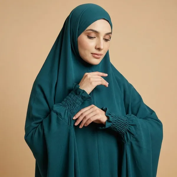 Peacock_Firdaus_Fabric_Adjustable_Jilbab_&_Skirt