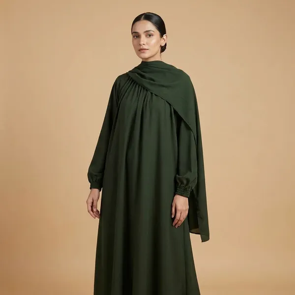 Green_Cotton_Basic_Abaya_For_Women