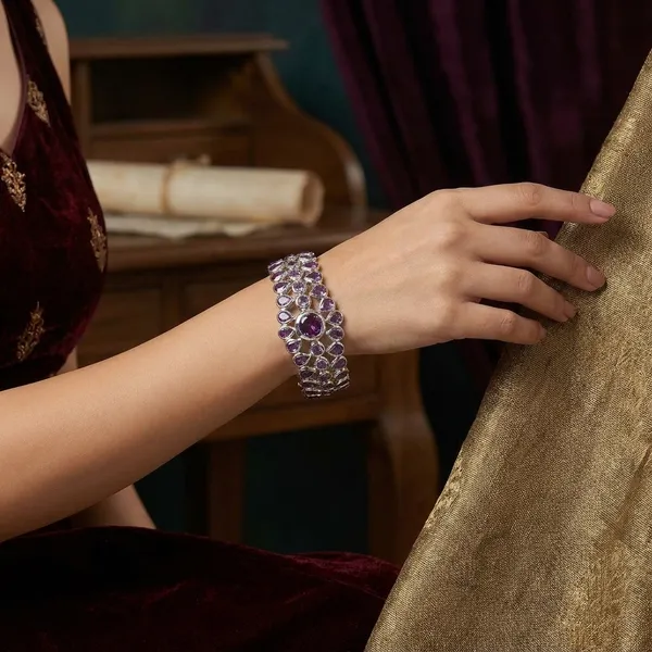 Purple_Stainless_Steel_Spinel_Classic_Bangle