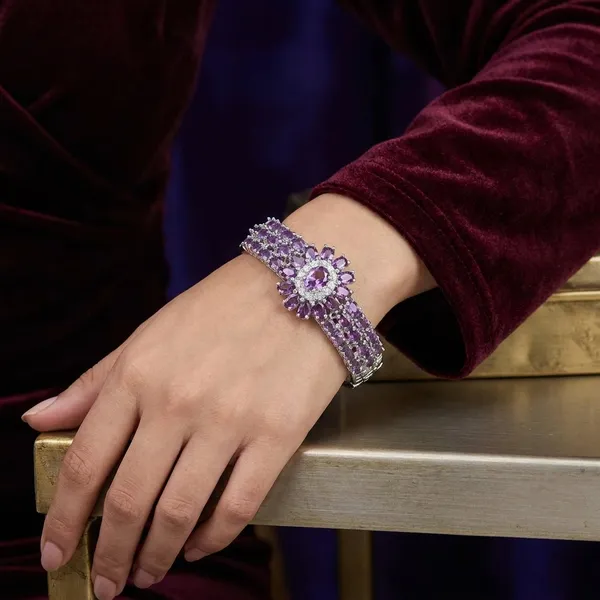 Purple_Stainless_Steel_Flower_Design_Stone_Bangle