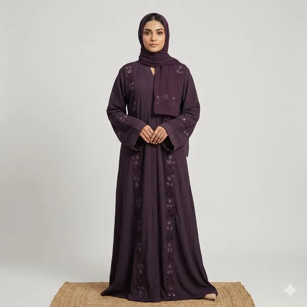 Amethyst_Lattice_Textured_Abaya