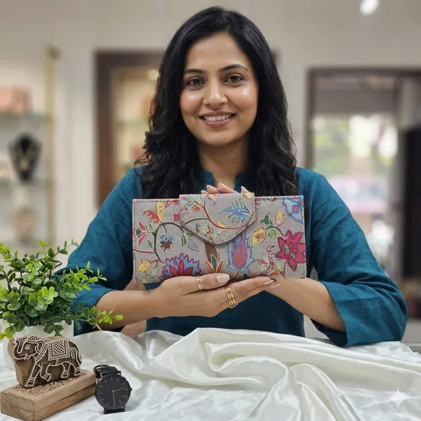 Grey_Floral_Hand-Embroidered_Wallet_with_Multi-Pocket_Storage