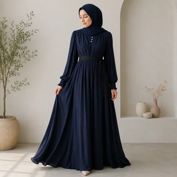 Navy_Blue_Noor_Abaya_Burqa_With_Attached_Shrug_For_Women