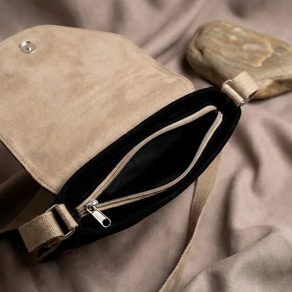 Black_&_Brown_Leather_Sling_Bag_For_Women_&_Girls