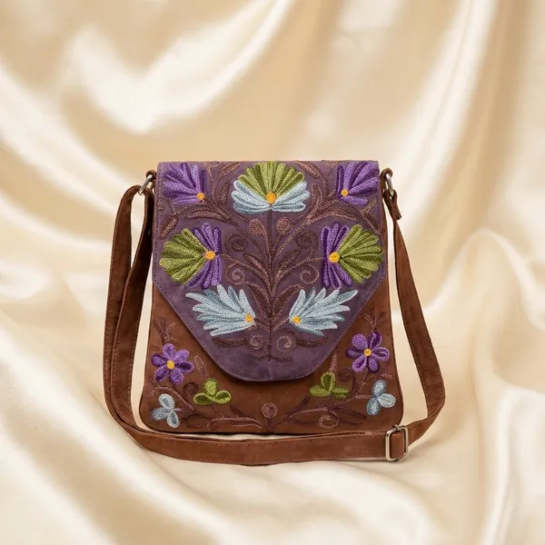 Brown_&_Purple_Leather_Sling_Bag_For_Women_&_Girls
