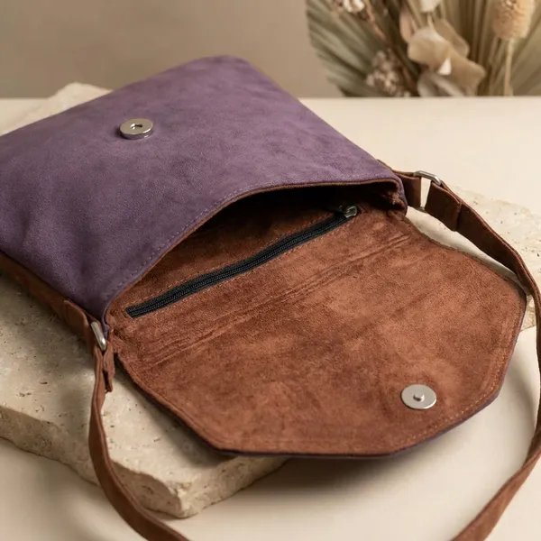 Brown_&_Purple_Leather_Sling_Bag_For_Women_&_Girls