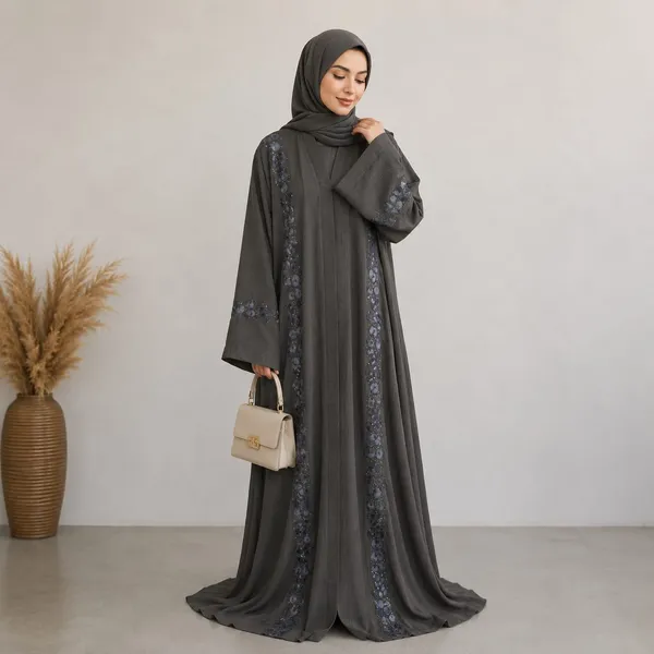 Pebble_Gray_Filigree_Textured_Abaya
