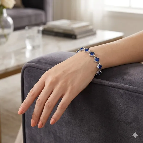Royal_Azure"_Princess-Cut_Sapphire_Blue_Tennis_Bracelet_in_Floral_Filigree