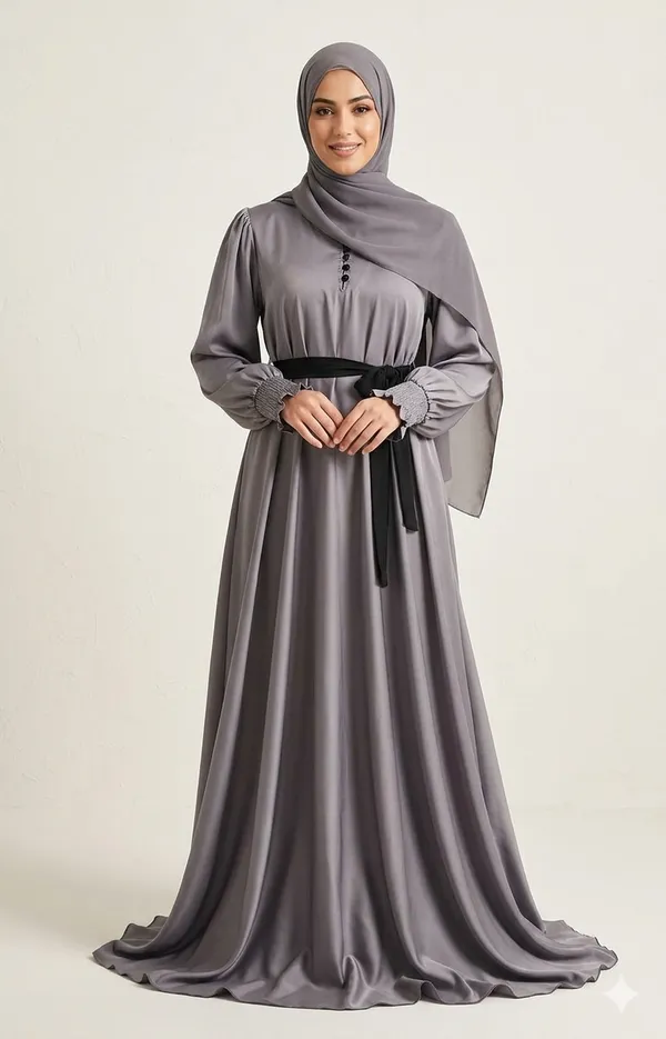 Steel_Grey_The_Belted_Pewter_Abaya_Burqa_With_Attached_Shrug_For_Women